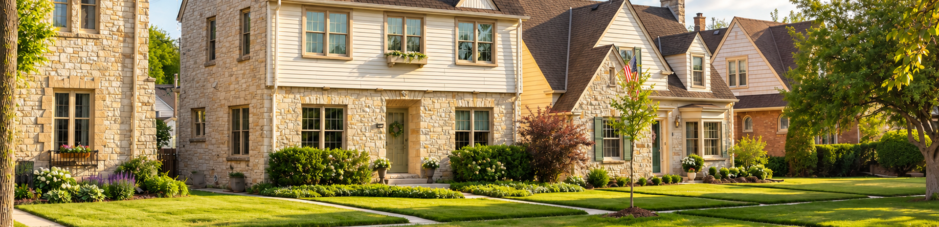 Homes in a Southeastern Wisconsin neighborhood
